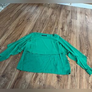 Great condition chiffon green Zara blouse size M